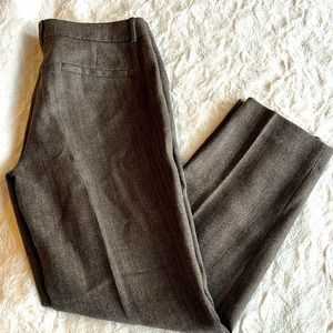 JCrew 100% wool City Fit brown herringbone print